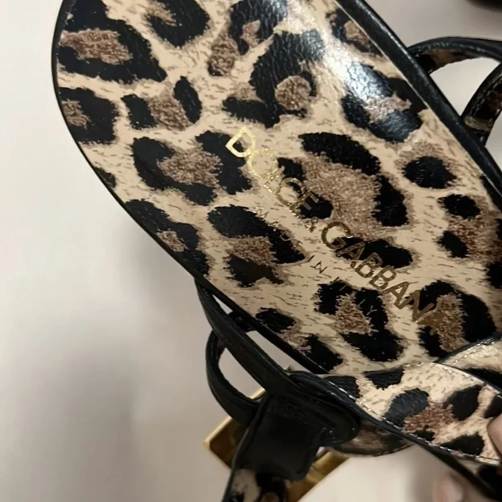 DOLCE & GABBANA LEATHER SLINGBACK NWOT ‎ SANDALS SIZE 35 - Picture 3 of 9